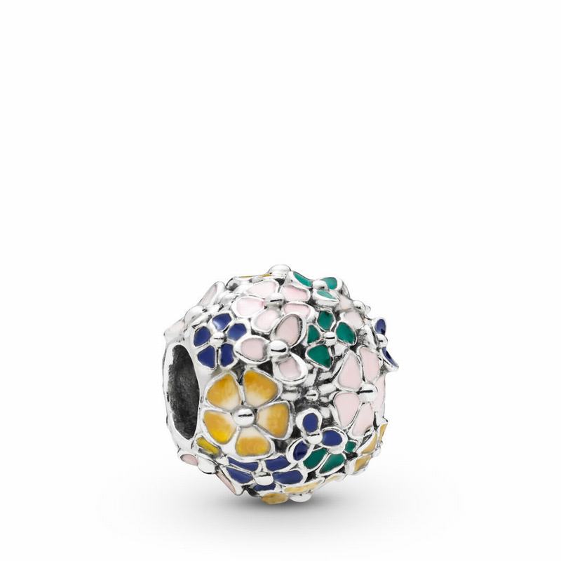 Talismane Pandora Classic Flower Arrangement Argint/Albastri (YvQ0TXz7)